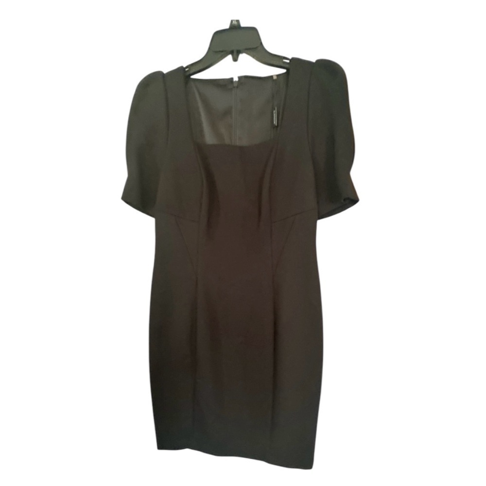 Elie Tahari Black Puff Sleeve Mini Dress